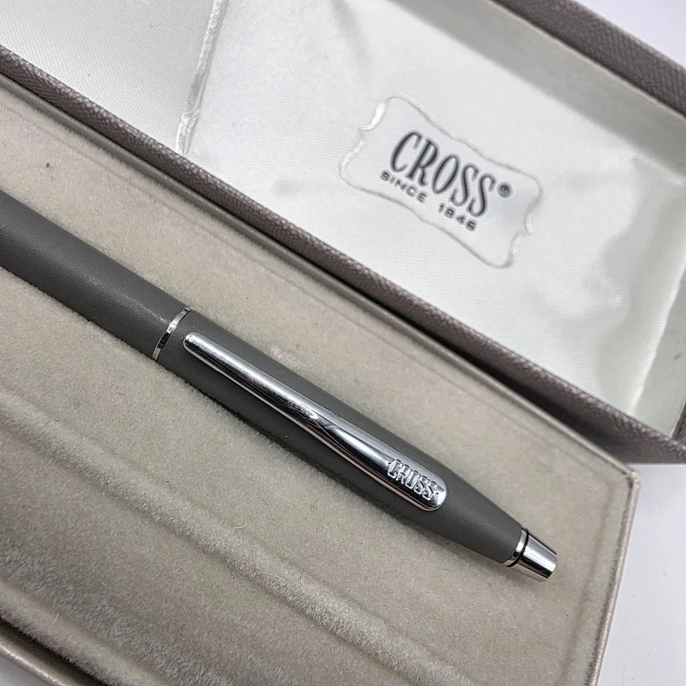 Cross Classic Century Ballpoint Pen Matte Gray Chrome Trim 2102 with Box USA